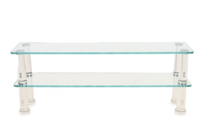 Modern Lucite and Glass Two-Tier Etagere