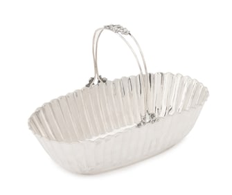 Italian Mazzucato Sterling Fluted Oval Basket