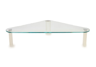 Pace Lucite and Glass Triangular Coffee Table