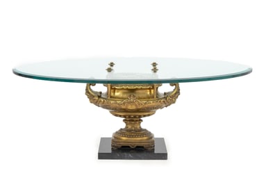 Shibayama Mounted Brass Centerpiece Coffee Table