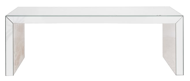 Karl Springer Style Mirror Waterfall Console Table