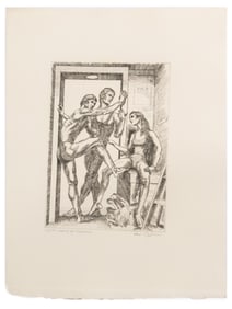 Paul Cadmus "Waiting for Rehearsal" Etching