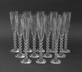 Baccarat "Vega Flutissimo" Crystal Champagnes, 12