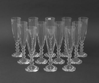 Baccarat "Vega" Crystal Champagne Flutes, 12