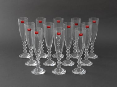 Baccarat "Vega" Crystal Champagne Flutes, 12