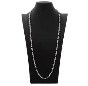 925 Silver 18K Yellow Gold Paper Clip Necklace