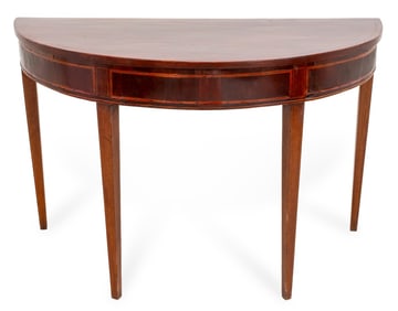 George III Mahogany Demilune Pier Table