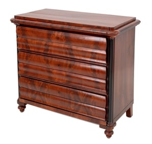 Biedermeier Flame Mahogany Commode, 19th C.