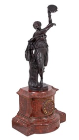 Jean Clesinger "Zingara" Bronze & Marble Clock