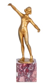 Art Deco "Le Reveil" Gilt Bronze Sculpture