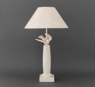 Philippe Jean Style Plaster Dove Column Lamp