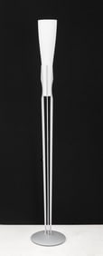 Itre Aluminum and White Glass Floor Lamp