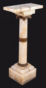 French Gilt Metal Mounted Onyx Pedestal, 19th C.