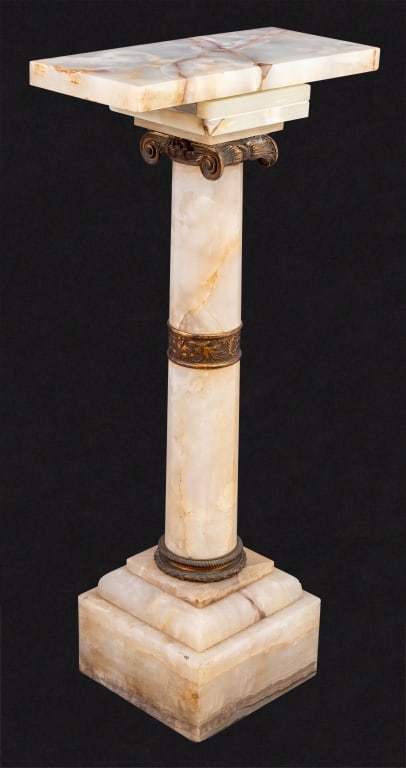 French Gilt Metal Mounted Onyx Pedestal, 19th C. (1 of 4)