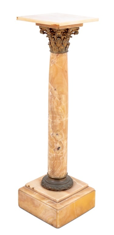 French Gilt Metal Mounted Onyx Pedestal, 19th C. (1 of 4)