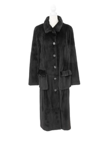 Black Sheared Rabbit Fur Coat