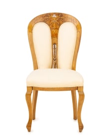 French Art Deco Mother-of-Pearl Inlaid Side Chair