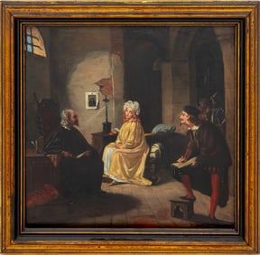 After Achille Leonardi "Beatrice ..." Oil on Panel