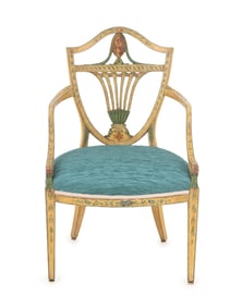 George III Paint-Decorated Armchair