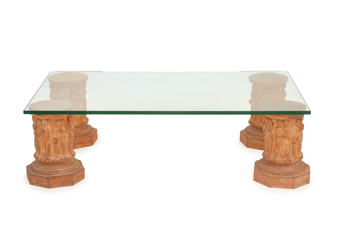 Roman Revival Terracotta Pedestal Coffee Table (1 of 7)
