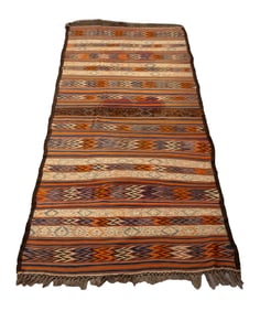 Turkish Flatweave Kilim Rug, 13' x 4' 11"