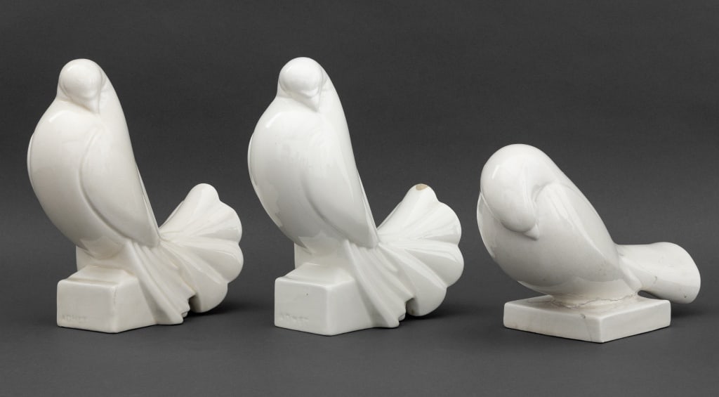 Jacques Adnet Porcelain Dove Sculptures, 3 (1 of 12)
