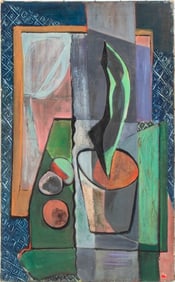 A. Bresler Cubist Still Life Scene Oil on Canvas