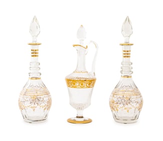 French Crystal Claret Jug and Decanters, 3