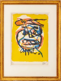 Karel Appel "Head and Fish" Lithograph