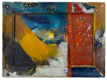 Russian School Abstract Composition Oil, 1988