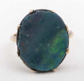Vintage 10K Rose Gold Opal Doublet Ring