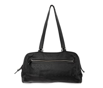 Versace Black Leather Logo Handbag