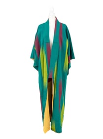 Japanese Silk Blend Geometric Kimono