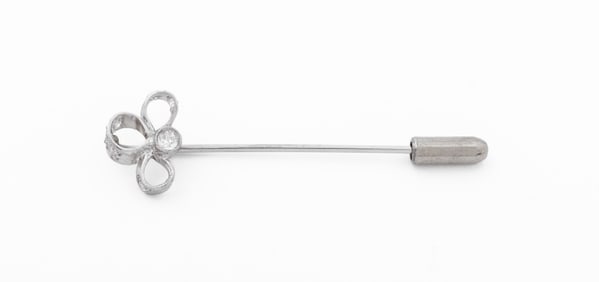 Platinum 14K White Gold Diamond Stick Pin
