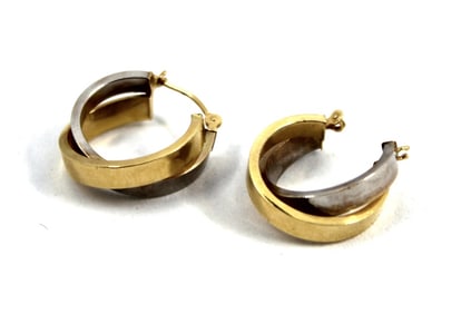 Jacmel Mauritius 14K Yellow & White Gold Earrings