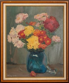 Rutledge Bate Bouquet Still Life Oil on Canvas