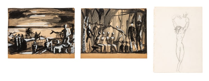 Raoul Pene Du Bois Mixed Media on Paper, 3