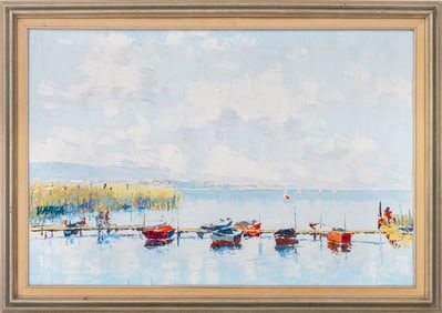 Varga Impressionistic Seascape Oil on Canvas