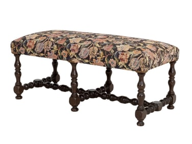 Jacobean Style Oak Wood Bench