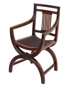 Regency Style Mahogany Armchair, 19th C.