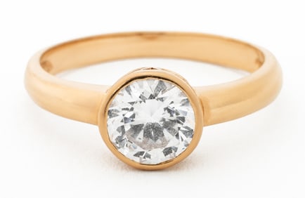 14K Yellow Gold Solitaire Ring