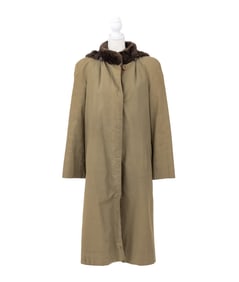 Beige Fur Lined Trench Coat