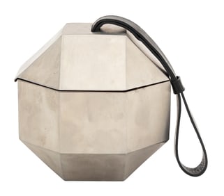 Persephoni Polyhedron Steel & Fur Clutch