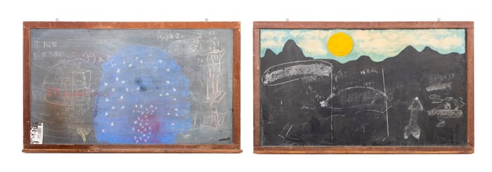 Domenick Capobianco Double-Sided Chalk Drawings