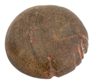 Mayan Human Head Carved Stone Celt