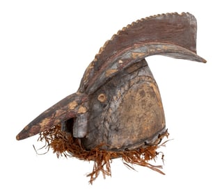 Burkina Faso Mossi Carved Wood Bird Mask