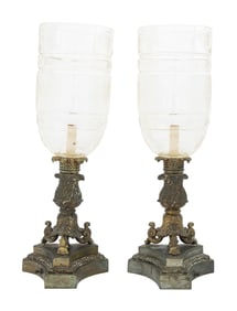 Regency Style Electrified Bronze Photophores, Pair