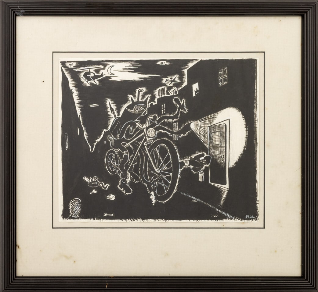 Rick Prol "Night Hunter" India Ink on Paper, 1999 (1 of 5)