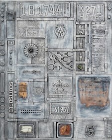 Bill Clark Found Object Assemblage on Board