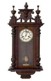 Vienna Mahogany Regulator Wall Clock, ca. 1900